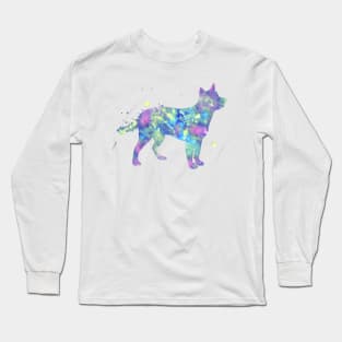 Cattle Dog Watercolor Painting Long Sleeve T-Shirt